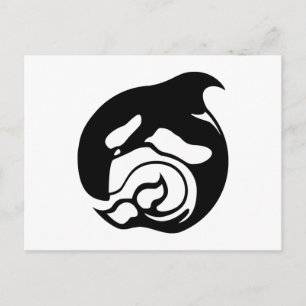 orca whale postcard