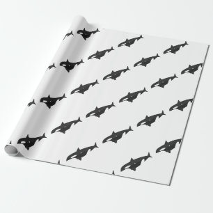 Orca Whale Primitive Style Wrapping Paper