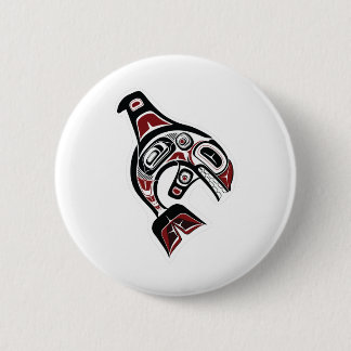 Orca Whale Salish design Pacific Northwest native 6 Cm Round Badge