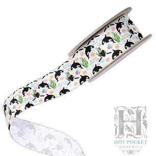 Orca Whale Satin Ribbon