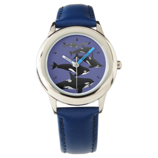Orca Whale Watch Killer Whale Art Wrist Watch (Front)