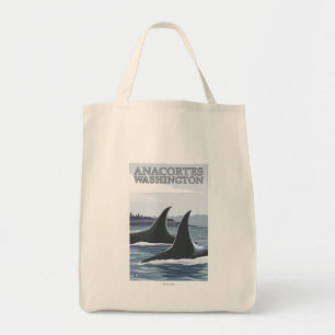 Orca Whales #1 - Anacortes, Washington Tote Bag