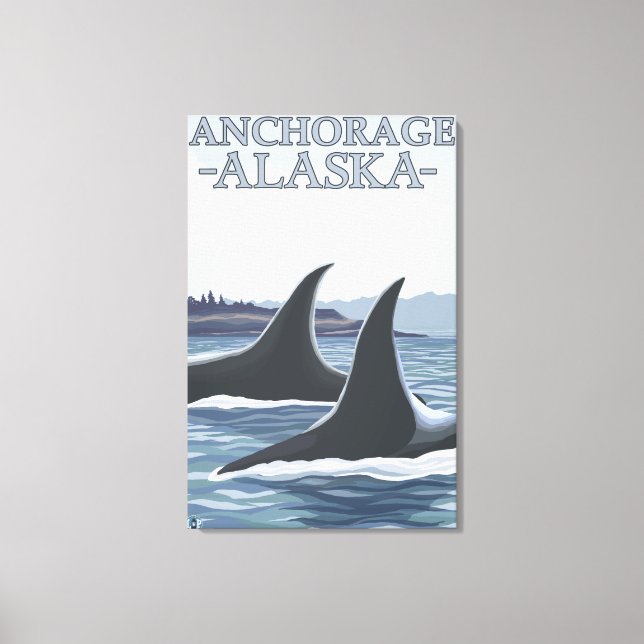 Orca Whales #1 - Anchorage, Alaska Canvas Print (Front)