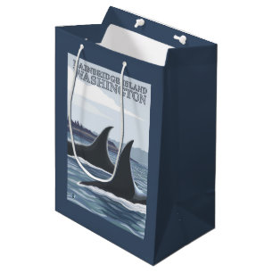 Orca Whales #1 - Bainbridge Island, Washington Medium Gift Bag