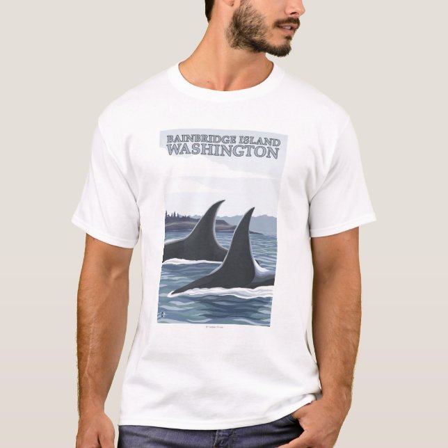 Orca Whales #1 - Bainbridge Island, Washington T-Shirt (Front)