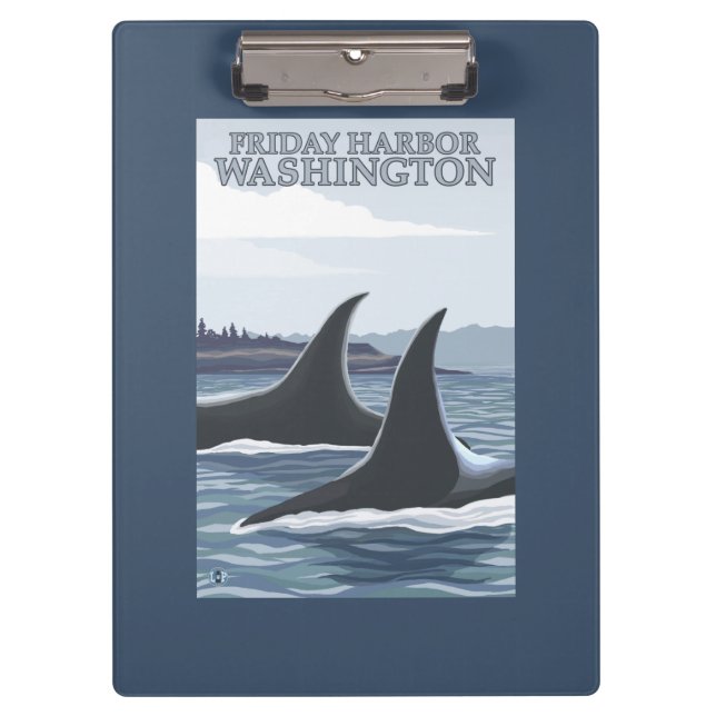 Orca Whales #1 - Friday Harbour, Washington Clipboard (Front)