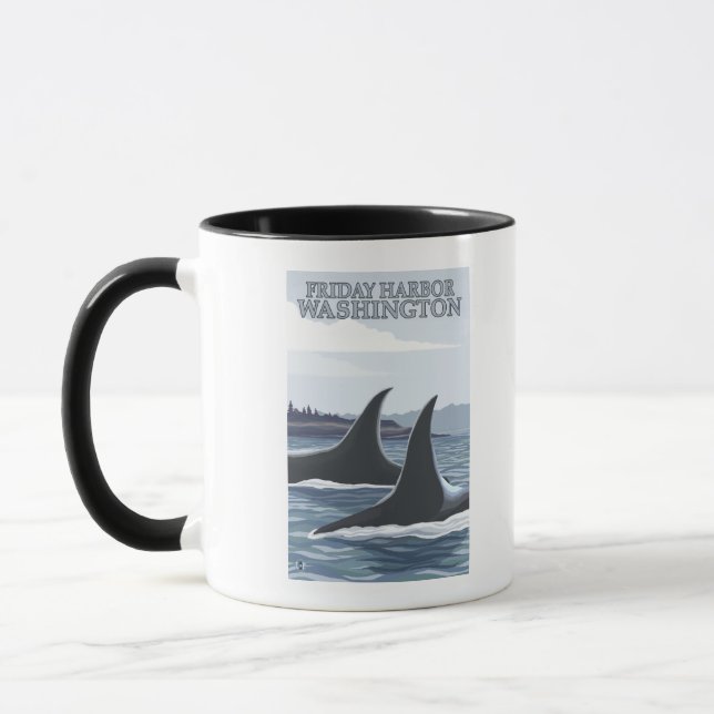 Orca Whales #1 - Friday Harbour, Washington Mug (Left)