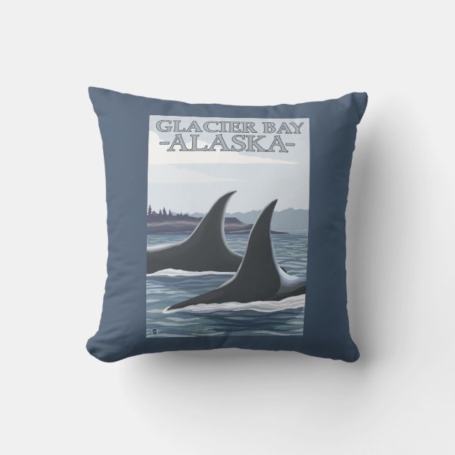 Orca Whales #1 - Glacier Bay, Alaska Cushion (Front)