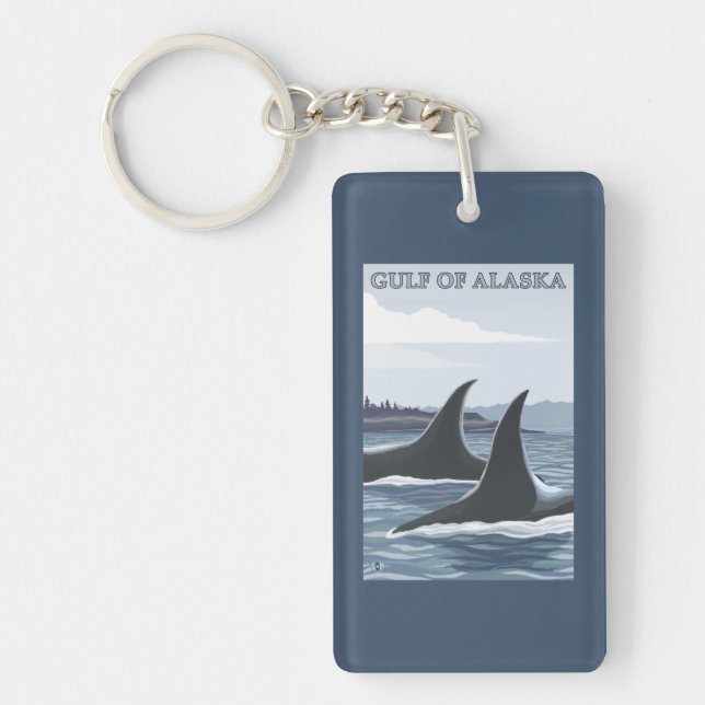 Orca Whales #1 - Gulf of Alaska Key Ring (Front)