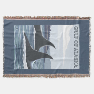 Orca Whales #1 - Gulf of Alaska Throw Blanket