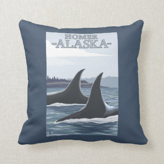 Orca Whales #1 - Homer, Alaska Cushion