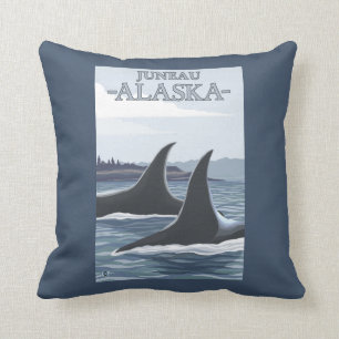 Orca Whales #1 - Juneau, Alaska Cushion