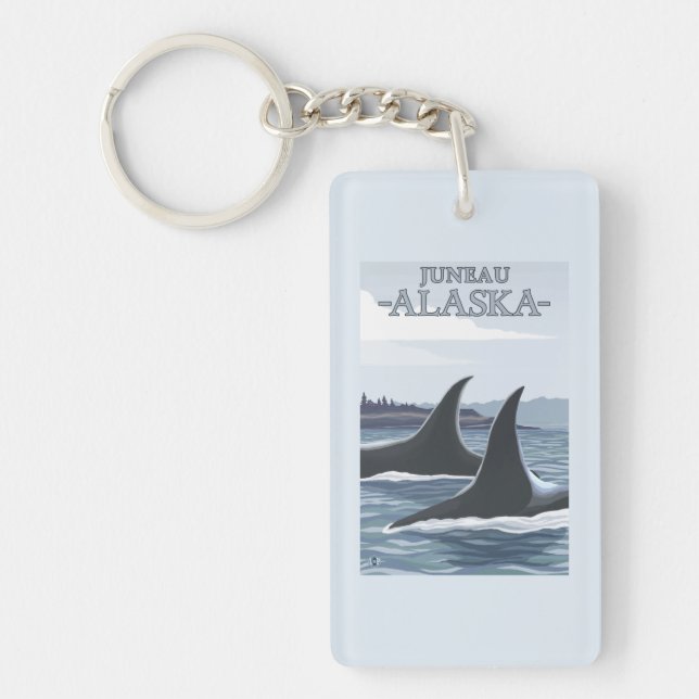 Orca Whales #1 - Juneau, Alaska Key Ring (Front)