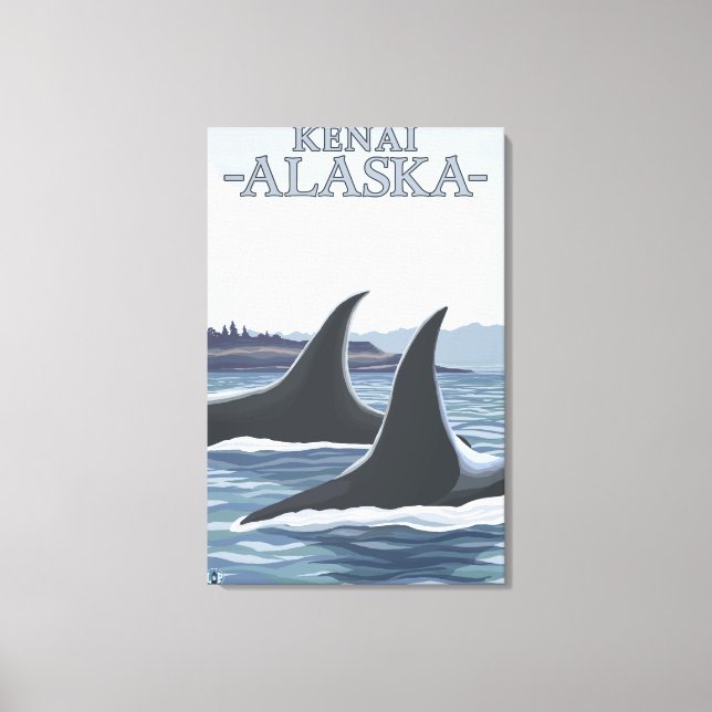 Orca Whales #1 - Kenai, Alaska Canvas Print (Front)