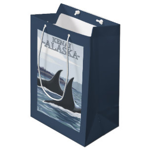 Orca Whales #1 - Kenai, Alaska Medium Gift Bag