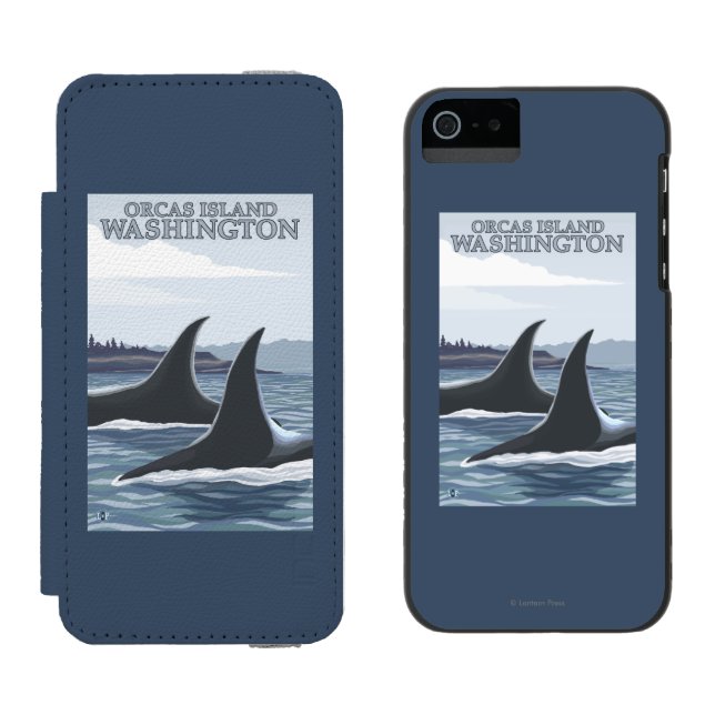 Orca Whales #1 - Orcas Island, Washington Incipio iPhone Wallet Case (Side by Side)