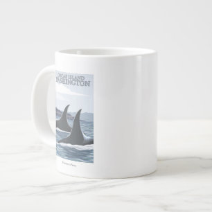 Orca Whales #1 - Orcas Island, Washington Large Coffee Mug