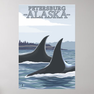 Orca Whales #1 - Petersburg, Alaska Poster