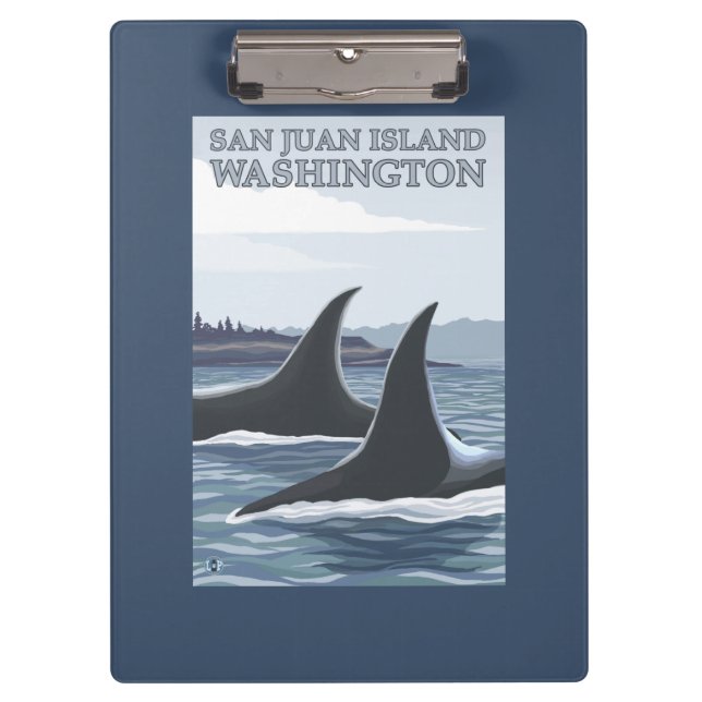Orca Whales #1 - San Juan Island, Washington Clipboard (Front)