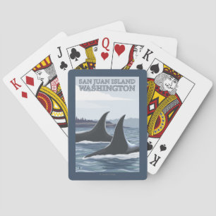Orca Whales #1 - San Juan Island, Washington Playing Cards