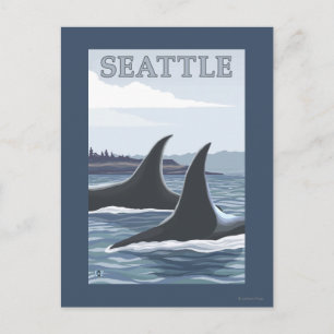 Orca Whales #1 - Seattle, Washington Postcard