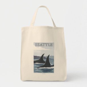 Orca Whales #1 - Seattle, Washington Tote Bag