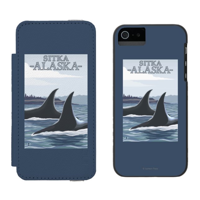 Orca Whales #1 - Sitka, Alaska Incipio iPhone Wallet Case (Side by Side)