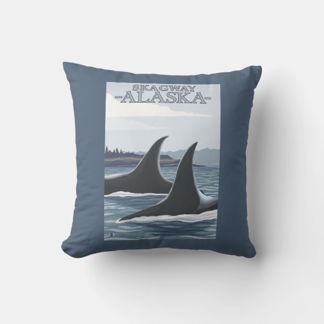 Orca Whales #1 - Skagway, Alaska Cushion (Front)