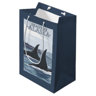 Orca Whales #1 - Skagway, Alaska Medium Gift Bag