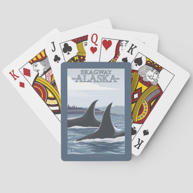 Orca Whales #1 - Skagway, Alaska Playing Cards (Back)