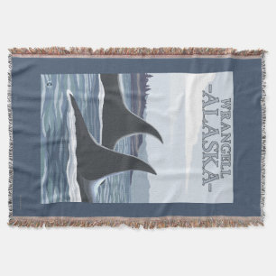 Orca Whales #1 - Wrangell, Alaska Throw Blanket