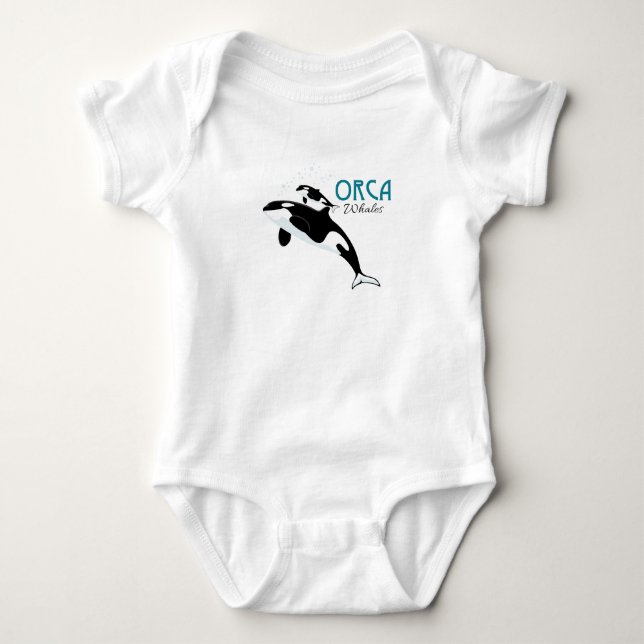 Orca Whales Baby Bodysuit (Front)
