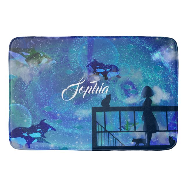  Orca Whales  Bath Mat (Front)