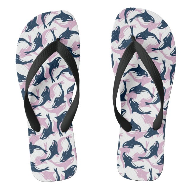 Orca Whales  Flip Flops (Footbed)