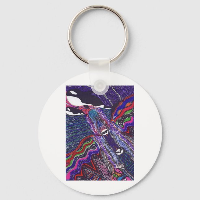 Orca Whales Key Ring (Front)