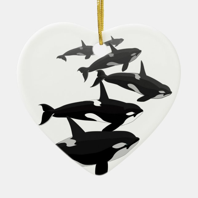 Orca Whales Ornament Personalised Whale Ornament (Front)