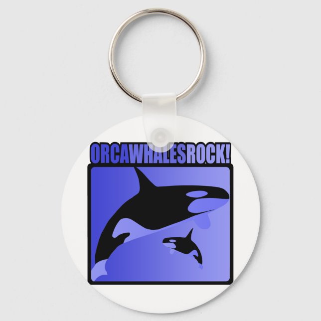 Orca Whales Rock! Key Ring (Front)