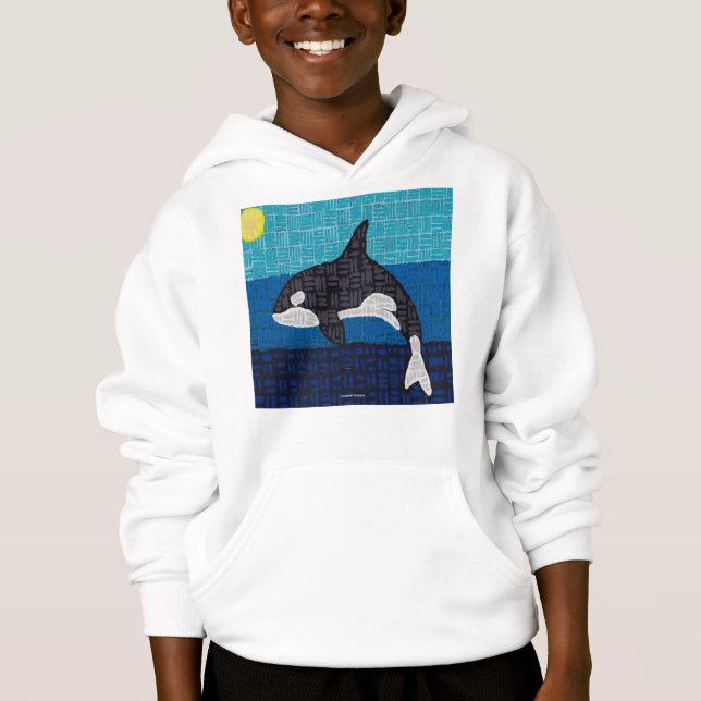 Orca (white) - Boy's Hoodie (Front)