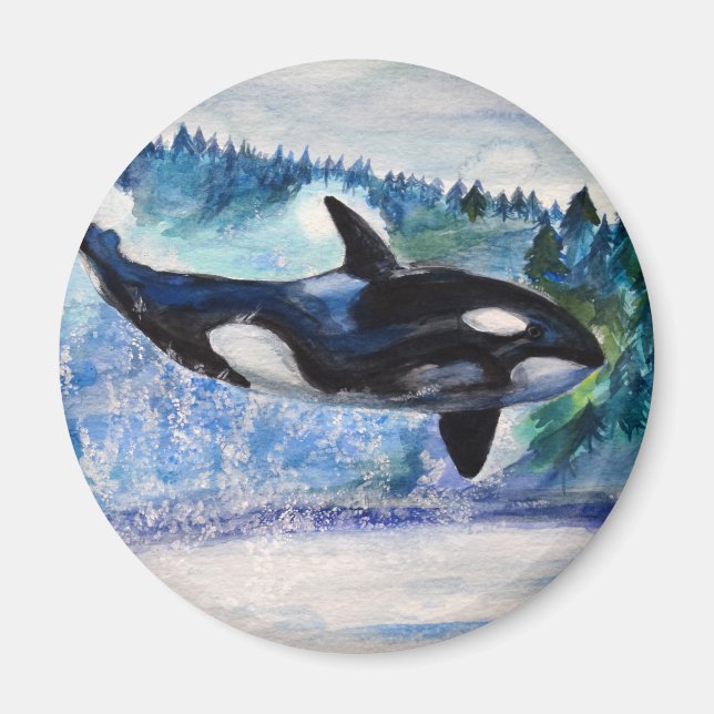Orca Wildlife  Magnet (Front)