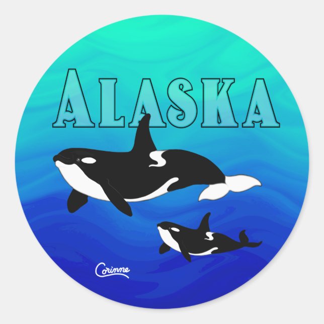 Orcas Alaska - Envelope Stickers (Front)
