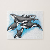 orcas in blue