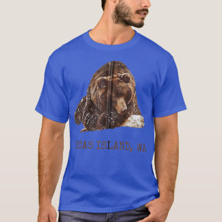 Orcas Island Brown Grizzly Bear In Snow Washington T-Shirt