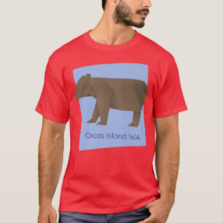 Orcas Island Brown Origami Bear Abstract Geometric T-Shirt