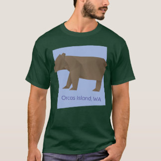 Orcas Island Brown Origami Bear Abstract Geometric T-Shirt