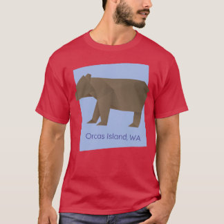 Orcas Island Brown Origami Bear Abstract Geometric T-Shirt