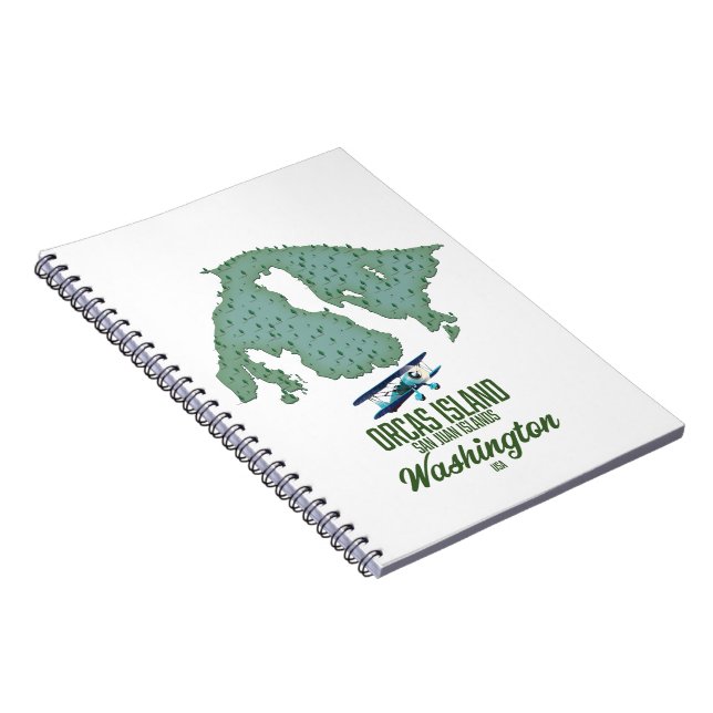 Orcas Island, Washington, USA map Notebook (Right Side)
