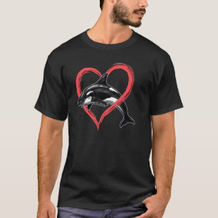Orcas Killer Whale Symbol Love Heart Gift Valentin T-Shirt