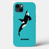 Orcas Killer Whales Teal Blue Personalised