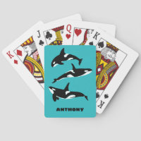 Orcas Killer Whales Teal Blue Personalised