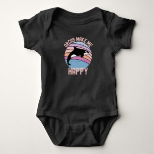 Orcas Make Me Happy Baby Bodysuit